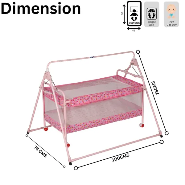 Pink_Metal_&_Fabric_Cradle_For_Kids