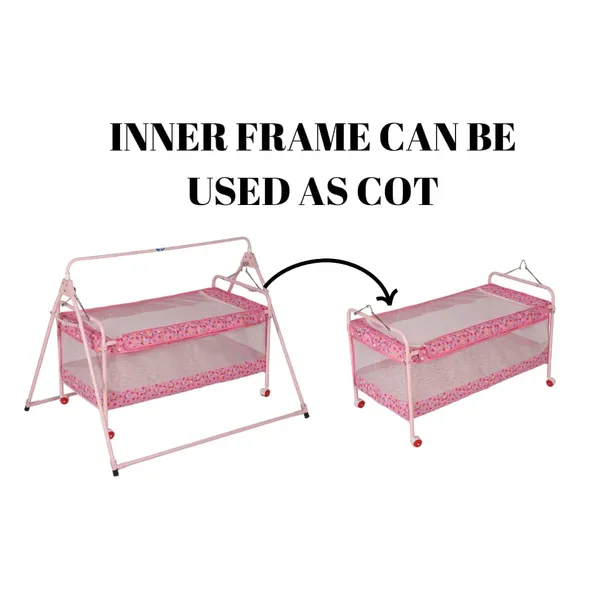 Pink_Metal_&_Fabric_Cradle_For_Kids