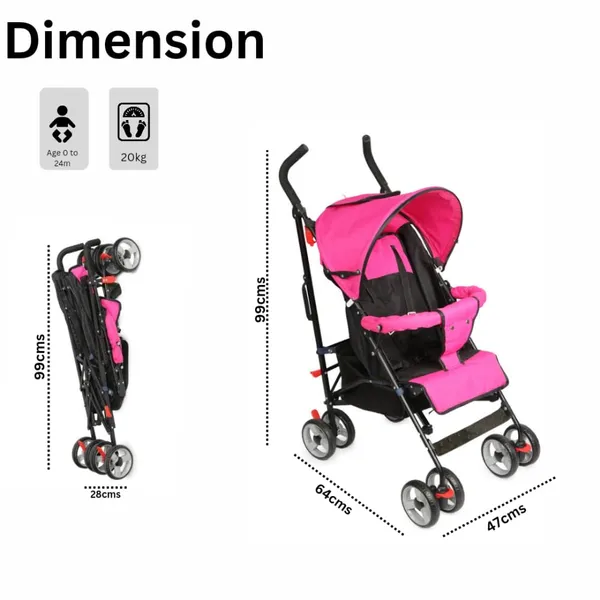 Pink_Metal_&_Polyester_Stroller_For_Kids