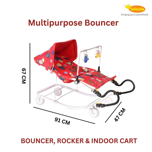 Red_Plastic_&_Fabric_Bouncer_For_Kids