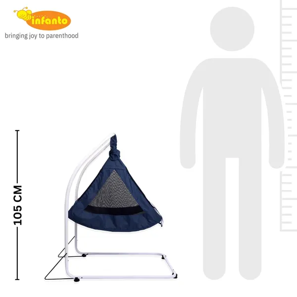 Blue_Metal_&_Fabric_Cradle_For_Kids