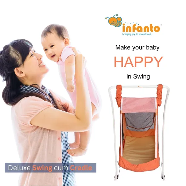 Orange_Metal_&_Fabric_Cradle_For_Kids