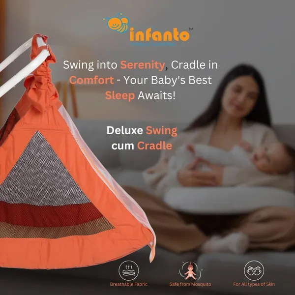 Orange_Metal_&_Fabric_Cradle_For_Kids