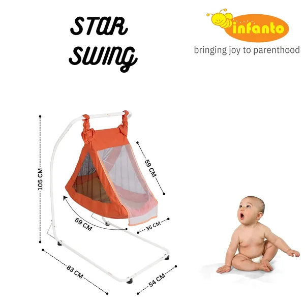 Orange_Metal_&_Fabric_Cradle_For_Kids