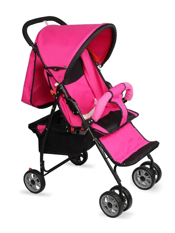 Pink_Metal_&_Polyester_Stroller_For_Kids