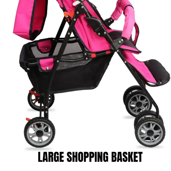 Pink_Metal_&_Polyester_Stroller_For_Kids