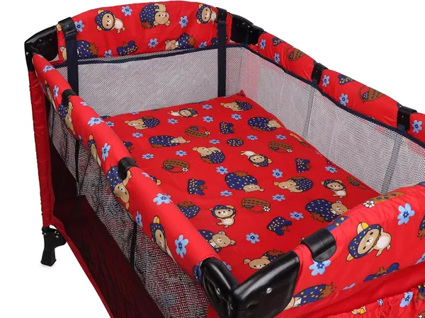 Maroon_Metal_&_Polycotton_Cot_For_Kids