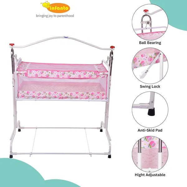 Pink_Steel_&_Mesh_Cradle_For_Kids