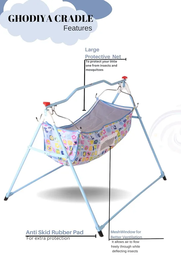 Blue_Stainless_Steel_&_Mesh_Cradle_For_Kids