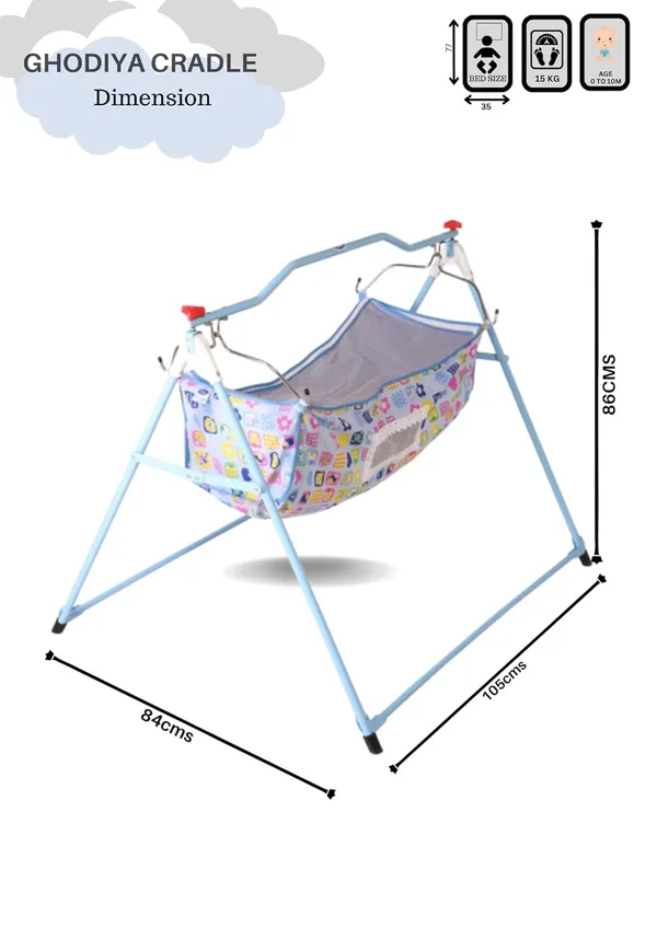 Blue_Stainless_Steel_&_Mesh_Cradle_For_Kids