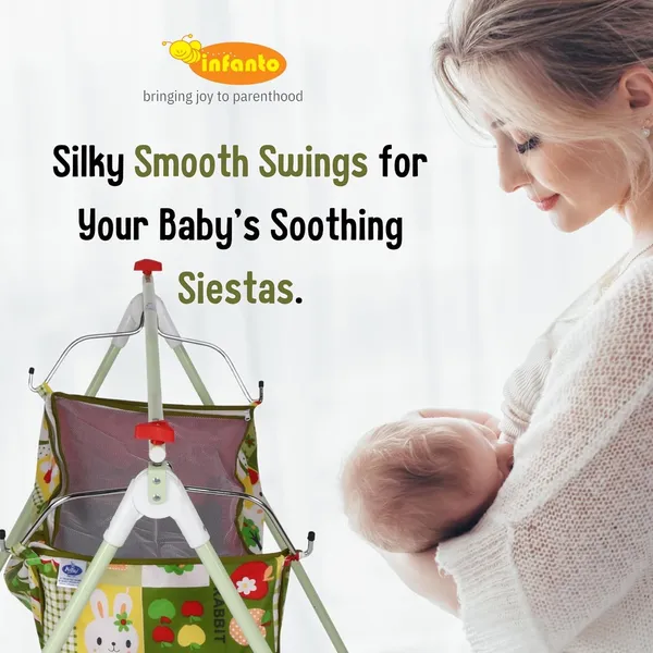 Green_Metal_&_Fabric_Cradle_For_Kids