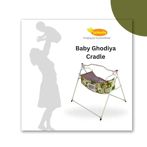 Green_Metal_&_Fabric_Cradle_For_Kids