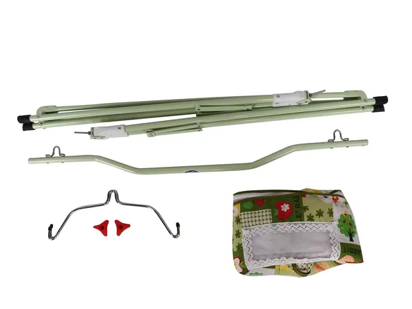 Green_Metal_&_Fabric_Cradle_For_Kids