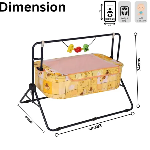 Yellow_Metal_&_Fabric_Cradle_For_Kids
