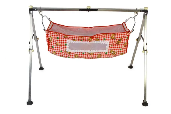 Red_Stainless_Steel_&_Fabric_Cradle_For_Kids