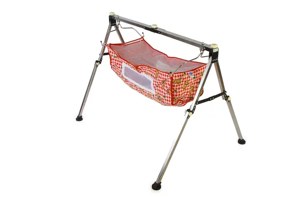 Red_Stainless_Steel_&_Fabric_Cradle_For_Kids