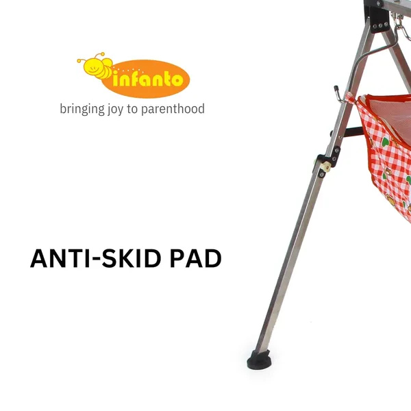 Red_Stainless_Steel_&_Fabric_Cradle_For_Kids