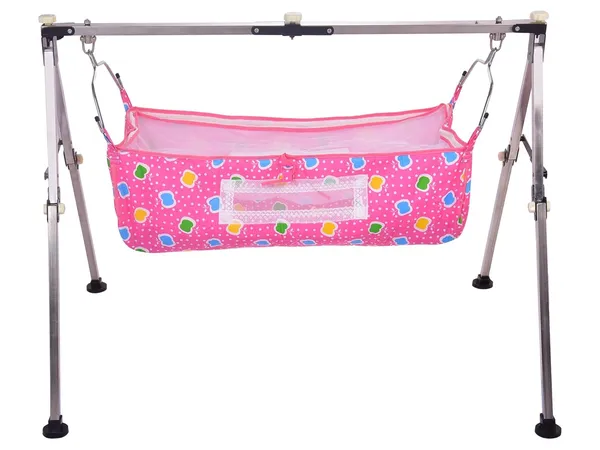 Pink_Stainless_Steel_&_Fabric_Cradle_For_Kids