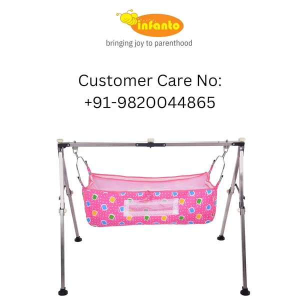 Pink_Stainless_Steel_&_Fabric_Cradle_For_Kids