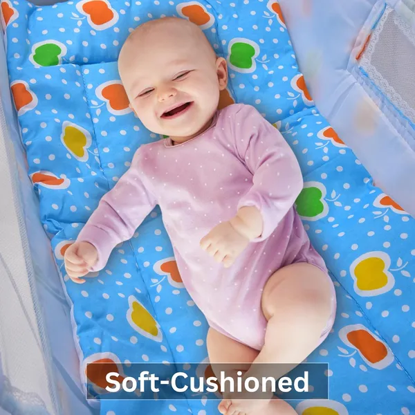 Blue_Stainless_Steel_&_Fabric_Cradle_For_Kids
