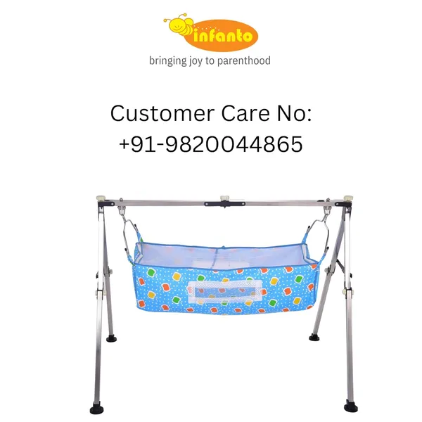Blue_Stainless_Steel_&_Fabric_Cradle_For_Kids