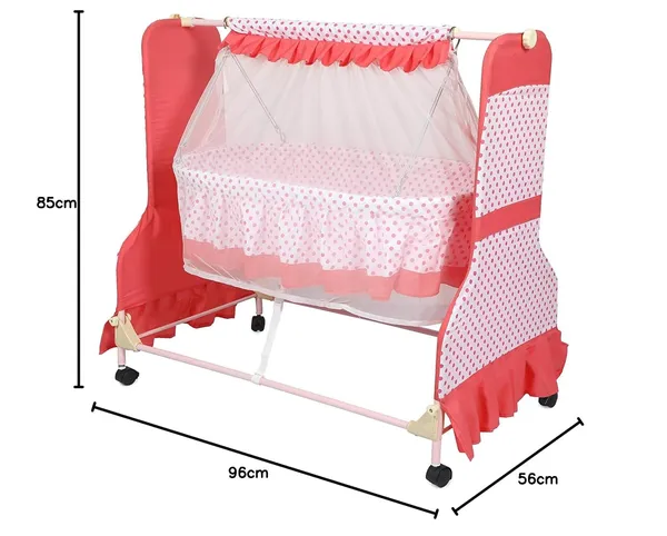 Red_Stainless_Steel_&_Mesh_Baby_Swing_For_Kids