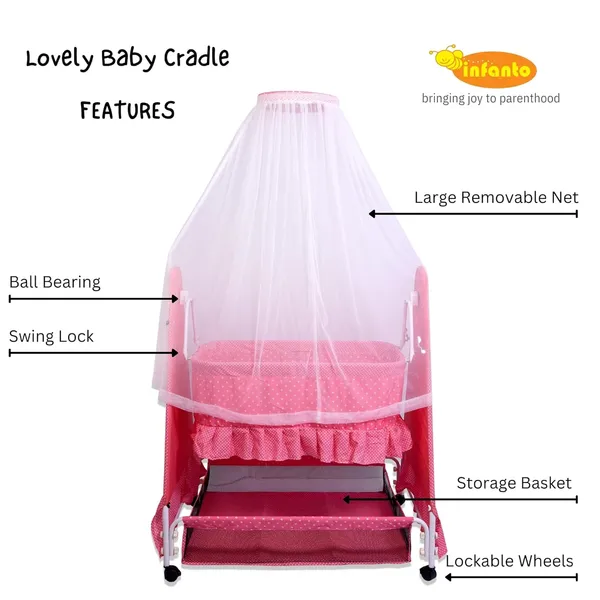 Pink_Iron/Metal_&_Fabric_Cradle_For_Kids