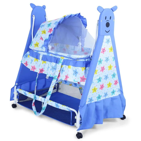 Blue_Metal_&_Fabric_Cradle_For_Kids