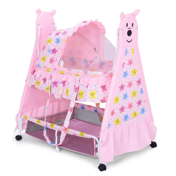 Pink_Metal_&_Fabric_Cradle_For_Kids