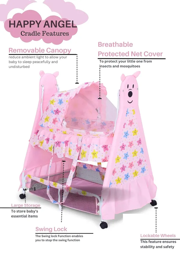 Pink_Metal_&_Fabric_Cradle_For_Kids