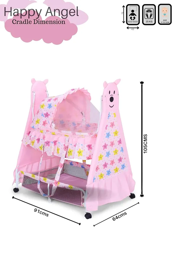 Pink_Metal_&_Fabric_Cradle_For_Kids