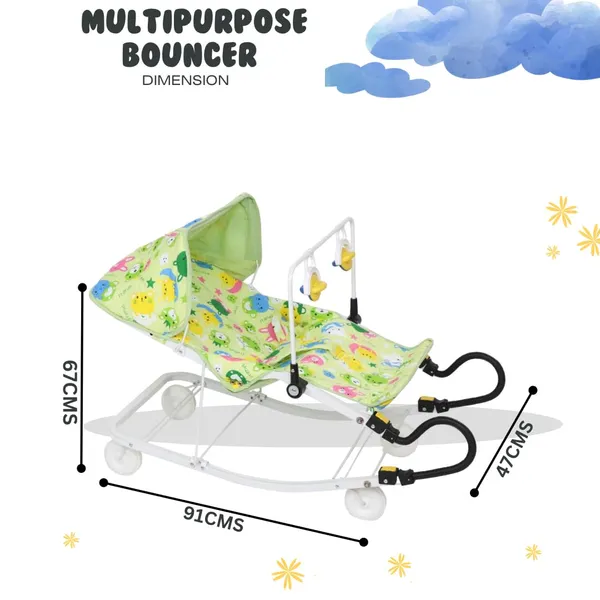 Green_Metal_&_Mesh_Bouncer_For_Kids