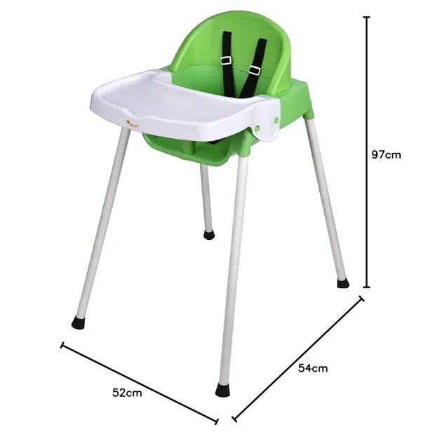 Green_Plastic_&_Metal_High_Chair_For_Kids