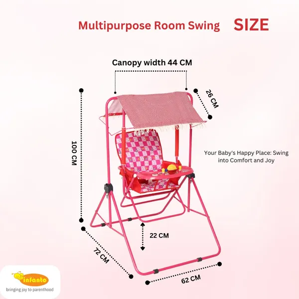 Pink_MS_Tube_&_Oxford_Cloth_Feeding_Chair_For_Kids