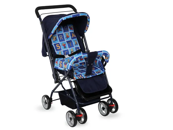 Blue_Metal_&_Polyester_Stroller_For_Kids