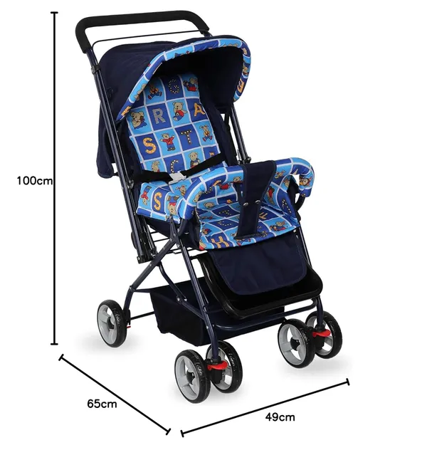 Blue_Metal_&_Polyester_Stroller_For_Kids