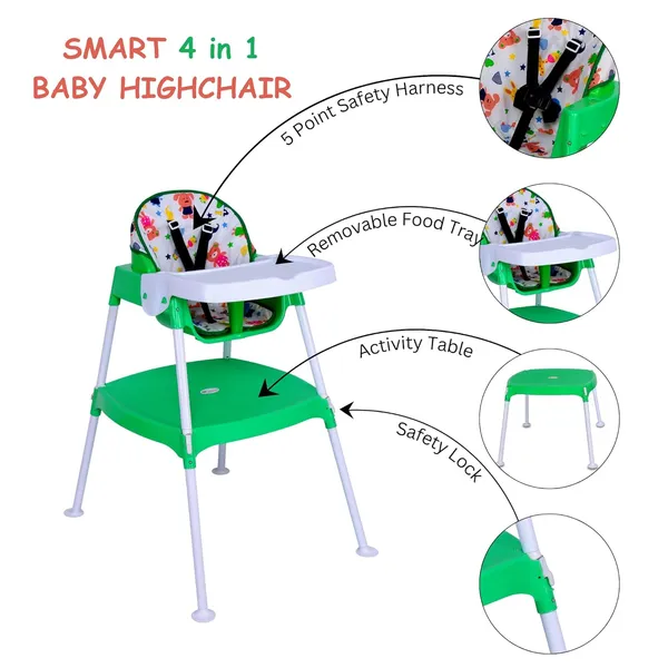 Green_Plastic_&_Metal_High_Chair_For_Kids