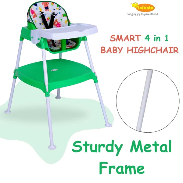 Green_Plastic_&_Metal_High_Chair_For_Kids