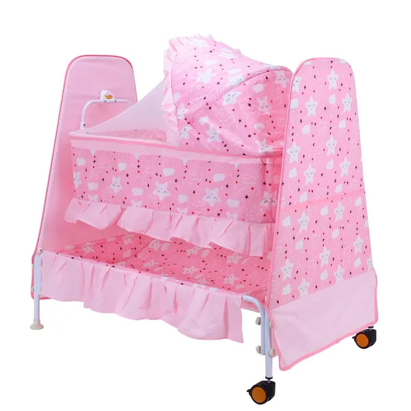 Pink_Metal_&_Fabric_Cradle_For_Kids