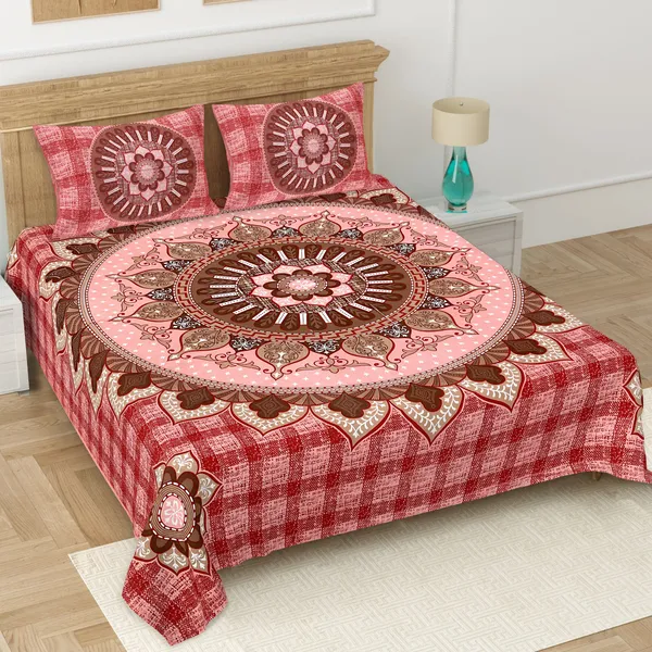 Red_Soft_Cotton_Double_Bedsheet_With_Set_Of_2_Pillow_Covers