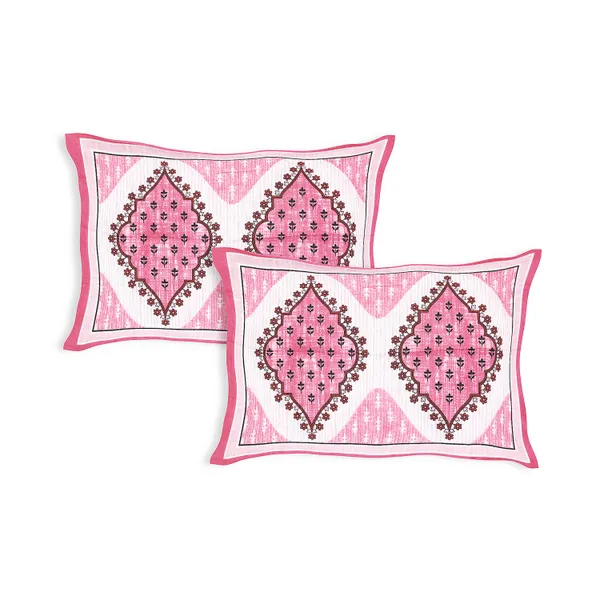 Pink_Soft_Cotton_Double_Bedsheet_With_Set_Of_2_Pillow_Covers