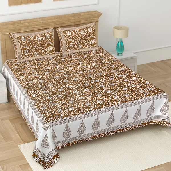 Grey_Soft_Cotton_Double_Bedsheet_With_Set_Of_2_Pillow_Covers
