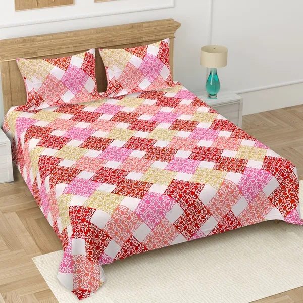 Red-Cream_Soft_Cotton_Double_Bedsheet_With_Set_Of_2_Pillow_Covers