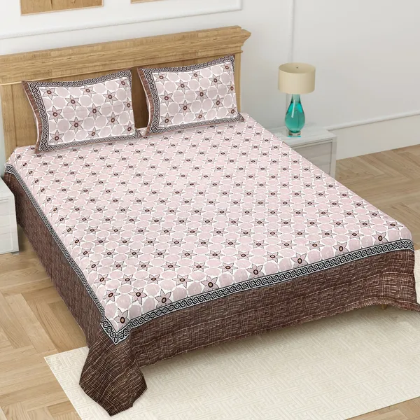 Cream_Soft_Cotton_Double_Bedsheet_With_Set_Of_2_Pillow_Covers