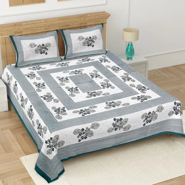 White-Blue_Soft_Cotton_Double_Bedsheet_With_Set_Of_2_Pillow_Covers