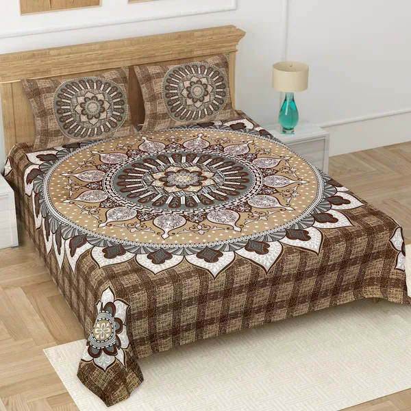 Grey_Soft_Cotton_Double_Bedsheet_With_Set_Of_2_Pillow_Covers