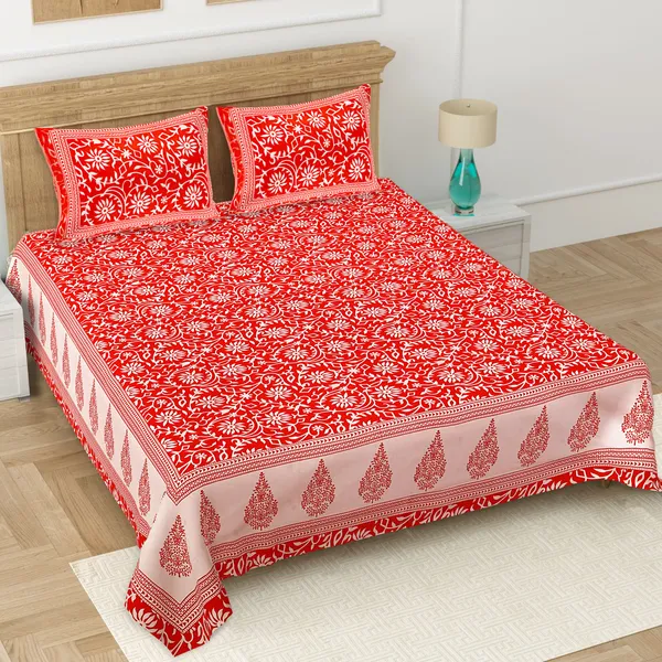Red_Soft_Cotton_Double_Bedsheet_With_Set_Of_2_Pillow_Covers