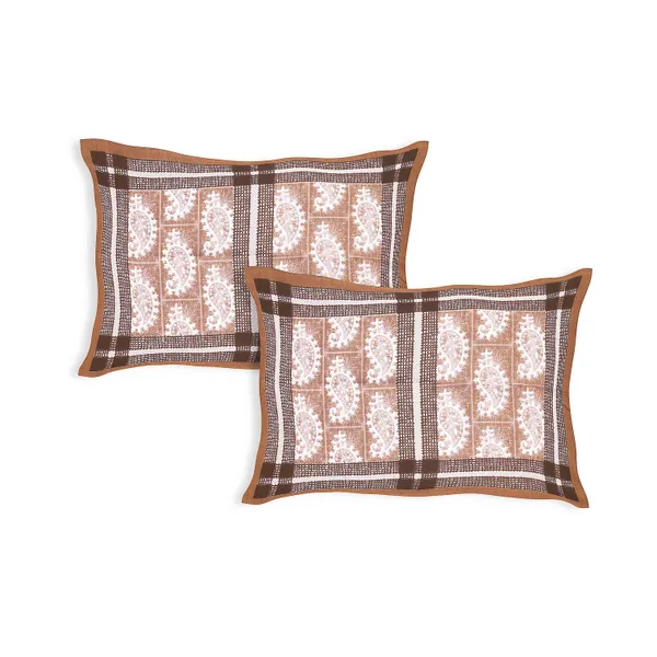 Brown_Soft_Cotton_Double_Bedsheet_With_Set_Of_2_Pillow_Covers