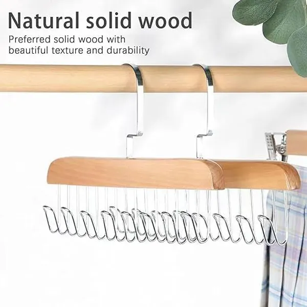 Pack_of_9_-_Wooden_8_hook_adjustable_and_rotational_hanger_for_Clothes,_belts.