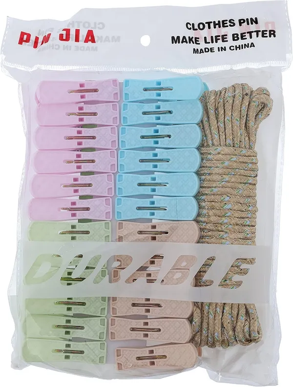 24_Pcs_Plastic_Clip_with_Rope_|_4_Colors_Clothes_Drying_Line_Pegs_for_Kitchen_Outdoor_Trip,_Air-Drying_Clothing_Pin_Set